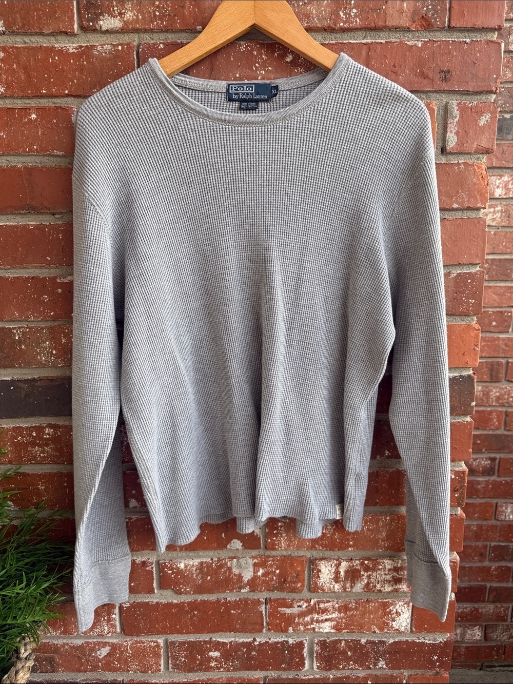 Polo by Ralph Lauren Light Gray Waffle-Knit Crewneck